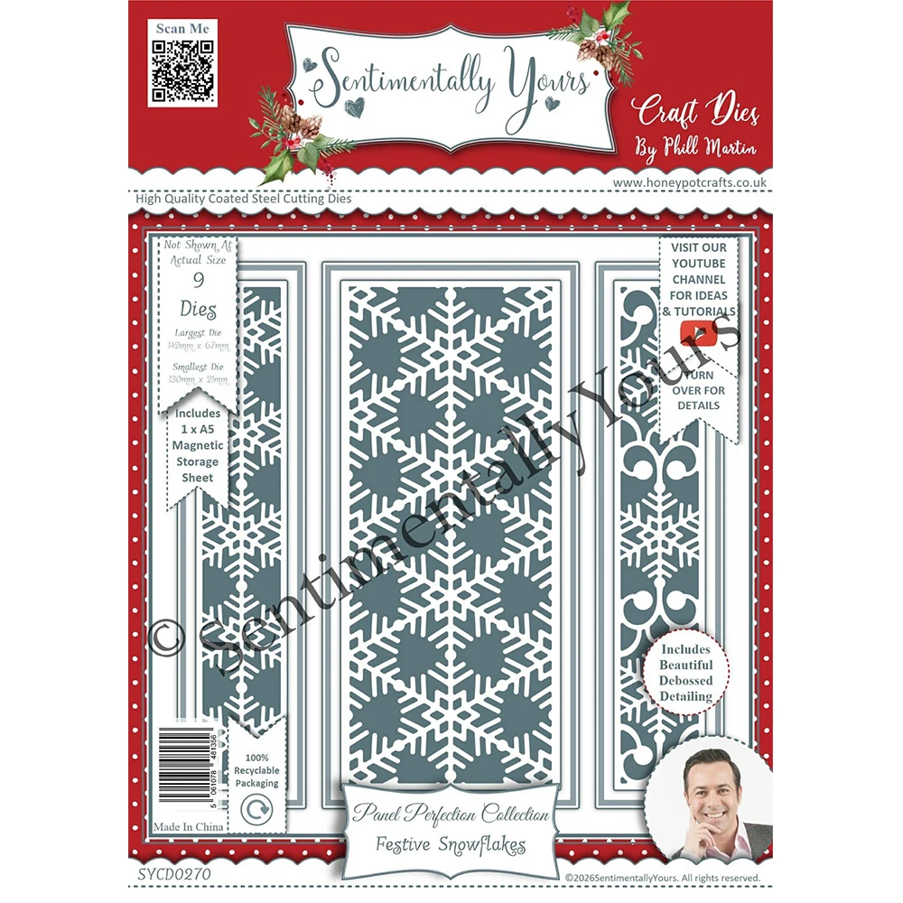 June 2026 New Panel Perfection Festive Snowflakes A5 Metal Cutting Dies and Stamps for DIY Scrapbook Handmade Diary Photo Album
