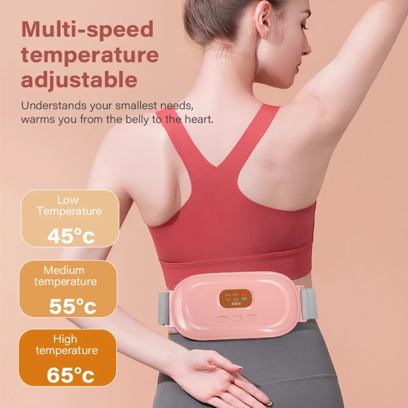 Electric Waist Massage Warm Waist Cramp Massager Vibrating Heating Belt for Menstrual Period Waist and Abdominal Warming Belt