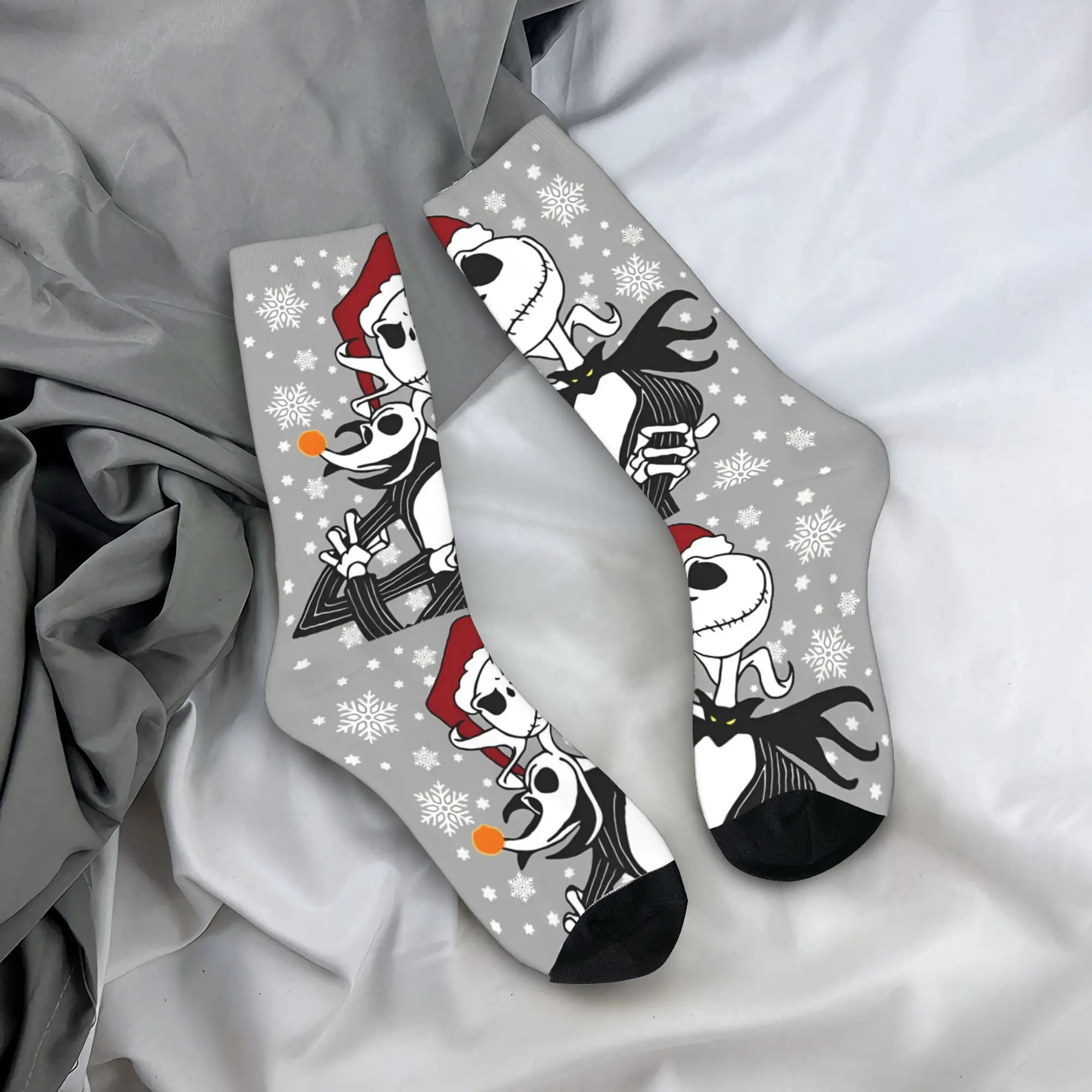 جاك سكيلينجتون كابوس قبل عيد الميلاد الجوارب الرجال النساء البوليستر الجوارب الصيف الخريف الشتاء الأوسط أنبوب جوارب الهدايا