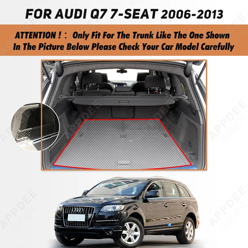 Car Trunk Mat For Audi Q7 4L 7-Seat 2006-2015 07 08 09 10 11 12 13 14 Custom Car Accessories Auto Interior Decoration