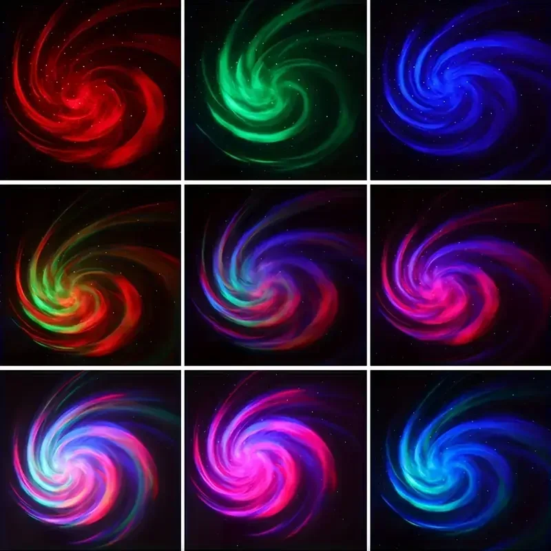 Romantic LED Galaxy Projector Night Light RGB Rotating Northern Lights for Bedroom Ambiance Ideal Decoration Relaxing Sleep Aid