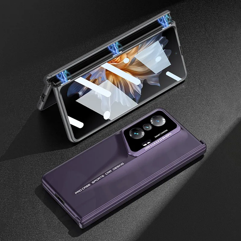 Magnetic Hinge Blade Armor Style Case For Honor Magic VS With Front Glass Camera Protective Matte Hard Cover For Magic VS Case