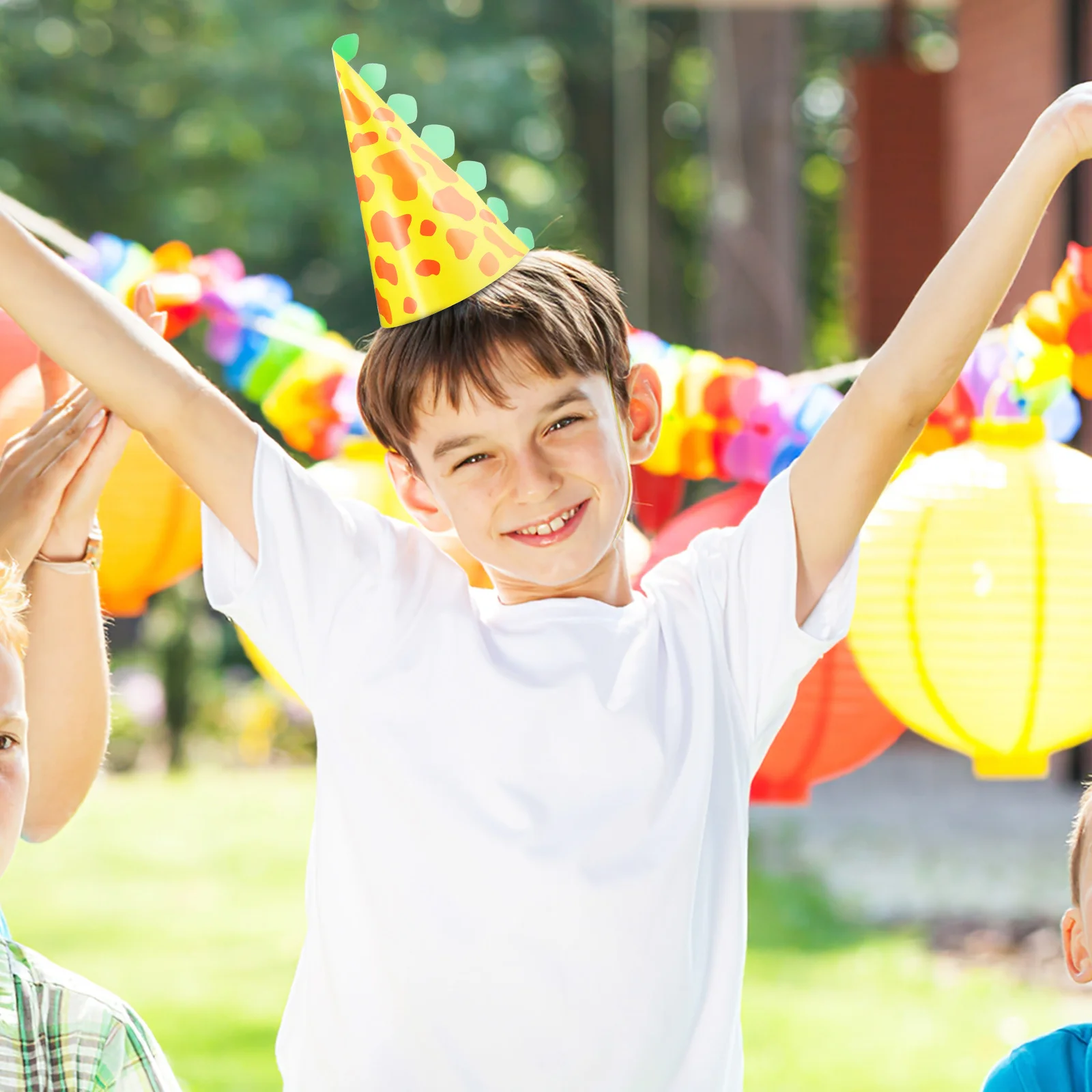 

30pcs Birthday Hats For Kids Dinosaur Theme Party Hat Props Birthday Party Cone Hats Children Celebration Decorative Supplies