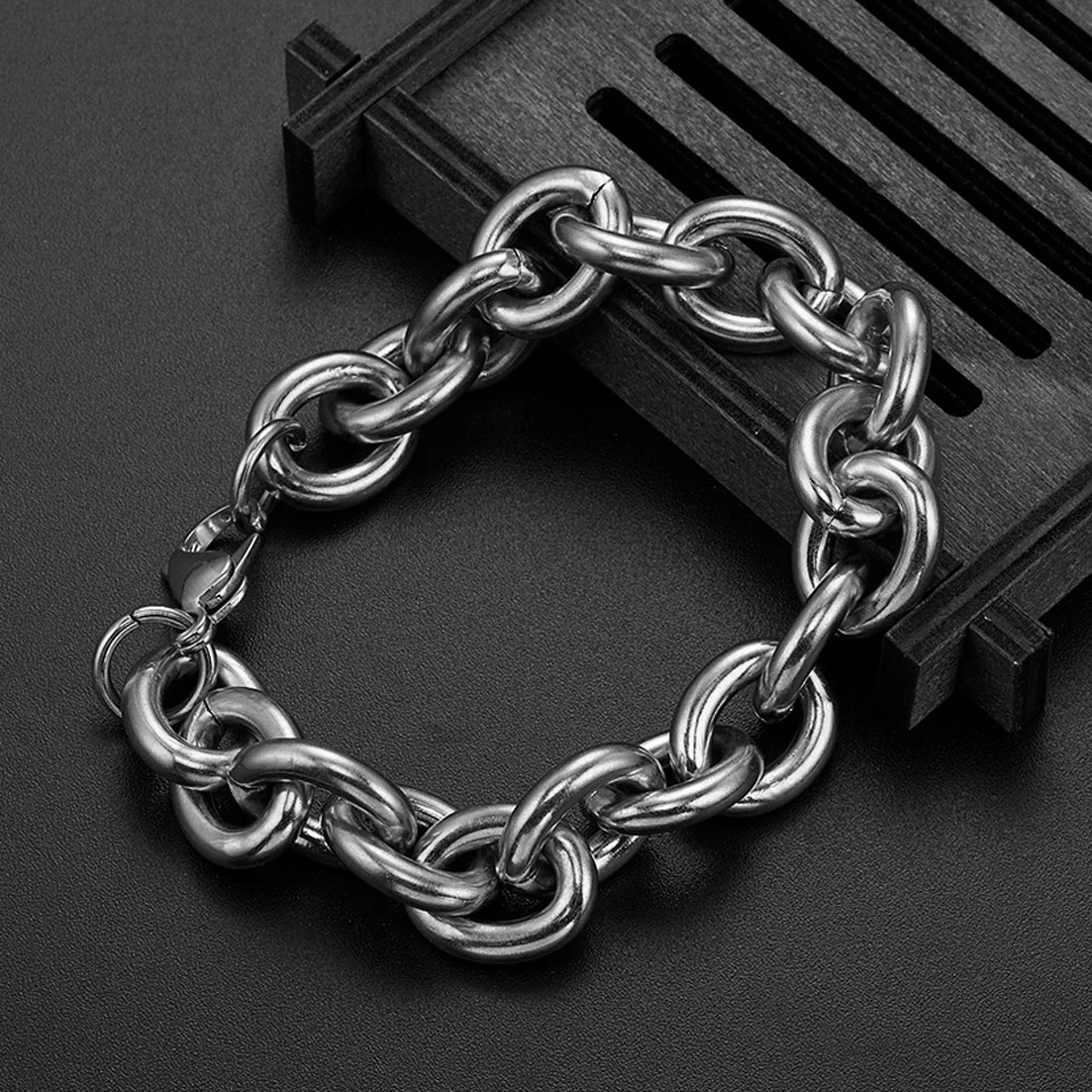 23cm*15mm 69.5g New Stainless Steel Silver color  Chains Bracelet Bangle For Men/ Boy, Lowest Price Best Quality