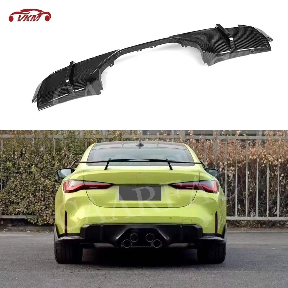 For BMW 3 4 Series G80 G82 G83 M3 M4 2021 UP Dry Carbon Rear Bumper Lip Spoiler Diffuser M Style Fiber Glass