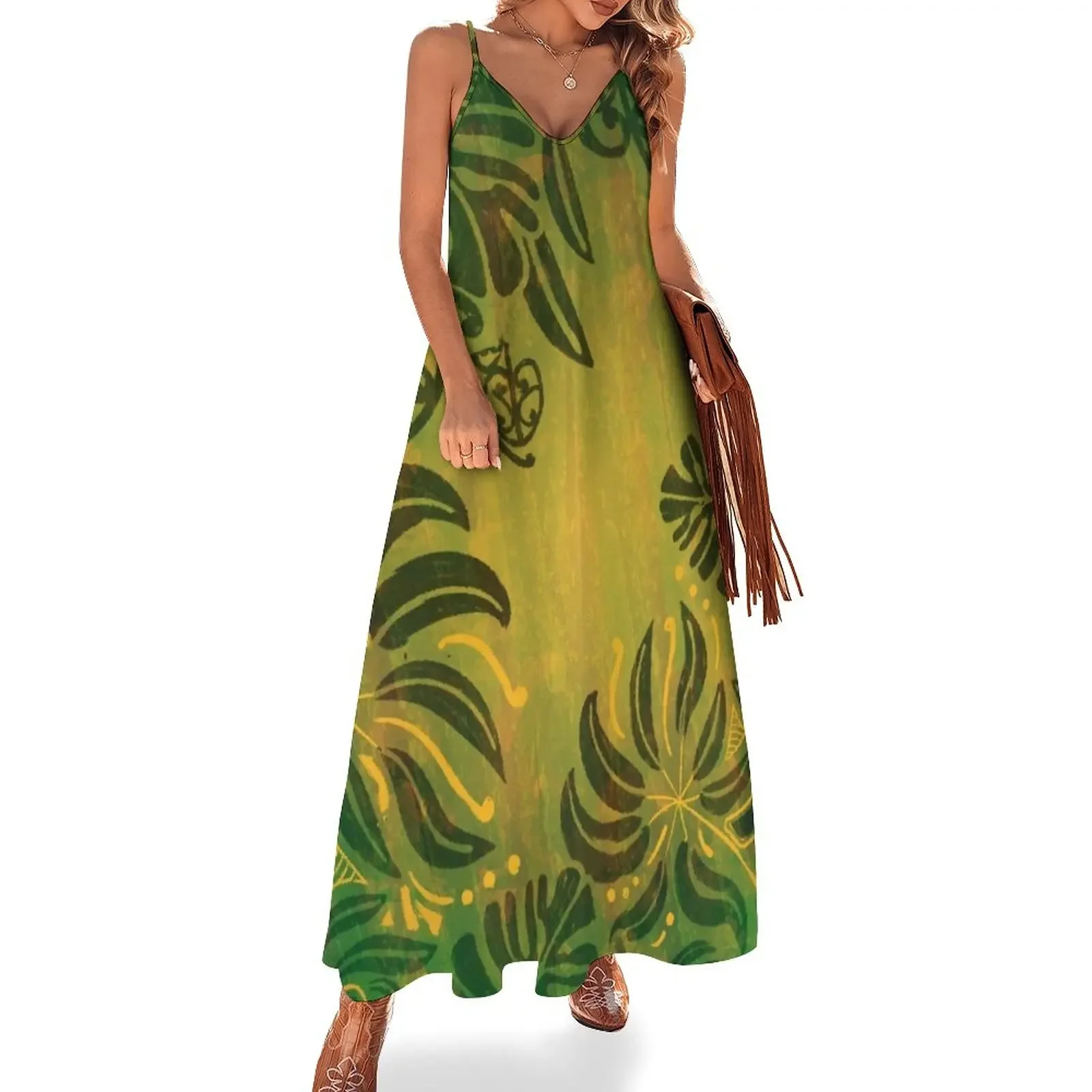 

Island Jungle Print Sleeveless Dress Women's clothing wedding dresses for parties women party dresses women long dresses