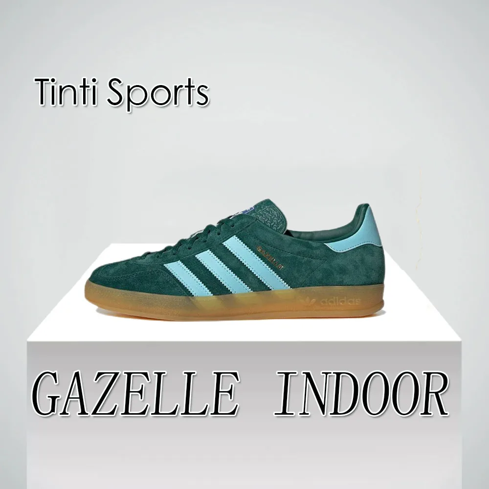 Adidas มาใหม่ล่าสุด GAZELLE INDOOR LOW รองเท้าบุรุษและสตรี Shamrock Original Casual รองเท้าแฟชั่นและ Breathable รองเท้า