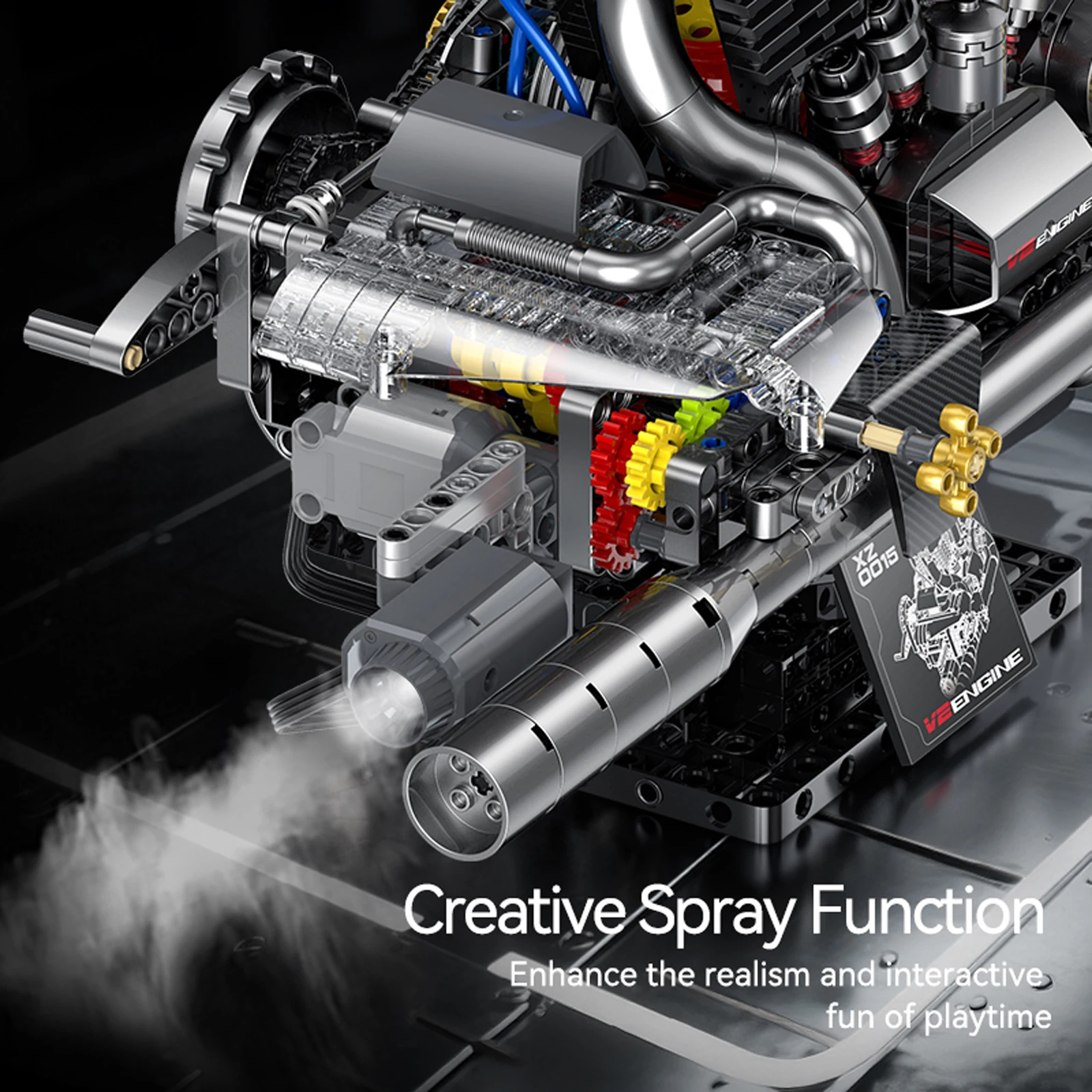 846 pçs clássico v2 pote tampa modelo de motor da motocicleta blocos de construção com kit tira led montado brinquedo ornamentos presentes bithday do miúdo