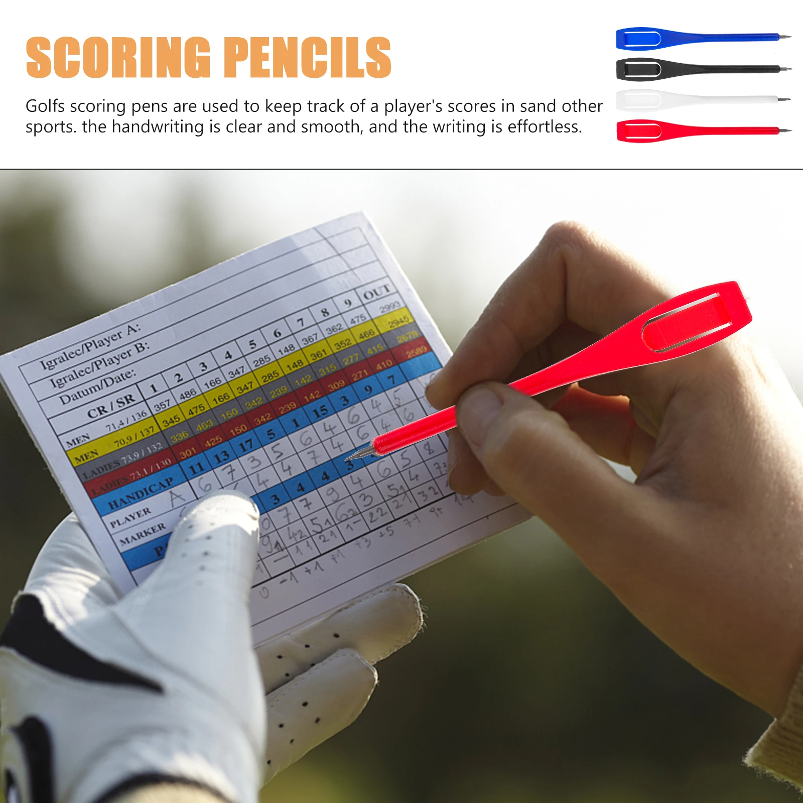 

40pcs Golf Pencils Non Sharpening Plastic Writing White Red Blue 2B Plastic Golfs Pencils Portable Study