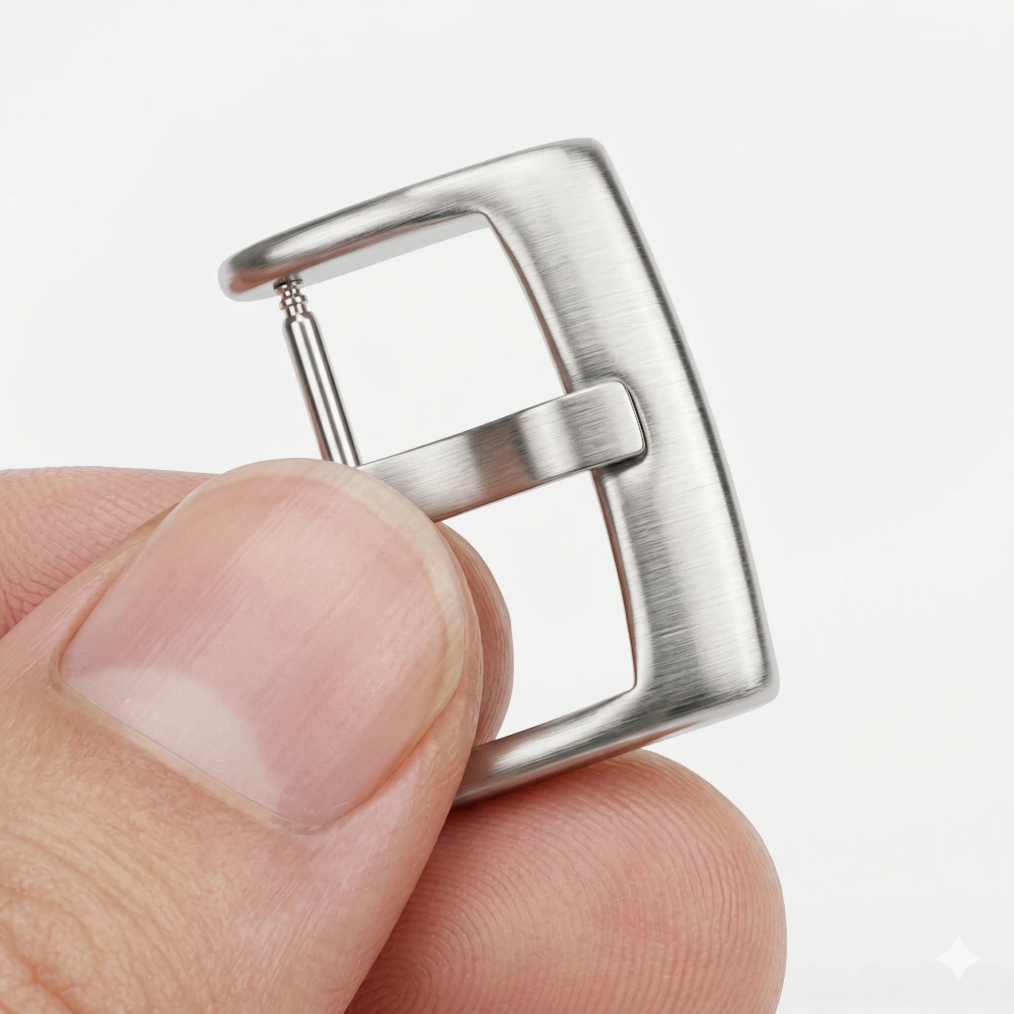 316L Solid Stainless Steel Watch Buckle 16 18 20 22 24mm Brushed Pin Clasp for Leather Strap Silver Black Men image 5