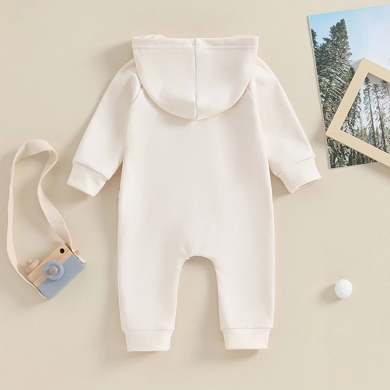 Lioraitiin-Mono de manga larga con capucha para bebé recién nacido, sudaderas cálidas de Color sólido, 0-18 meses, 2023-10-04