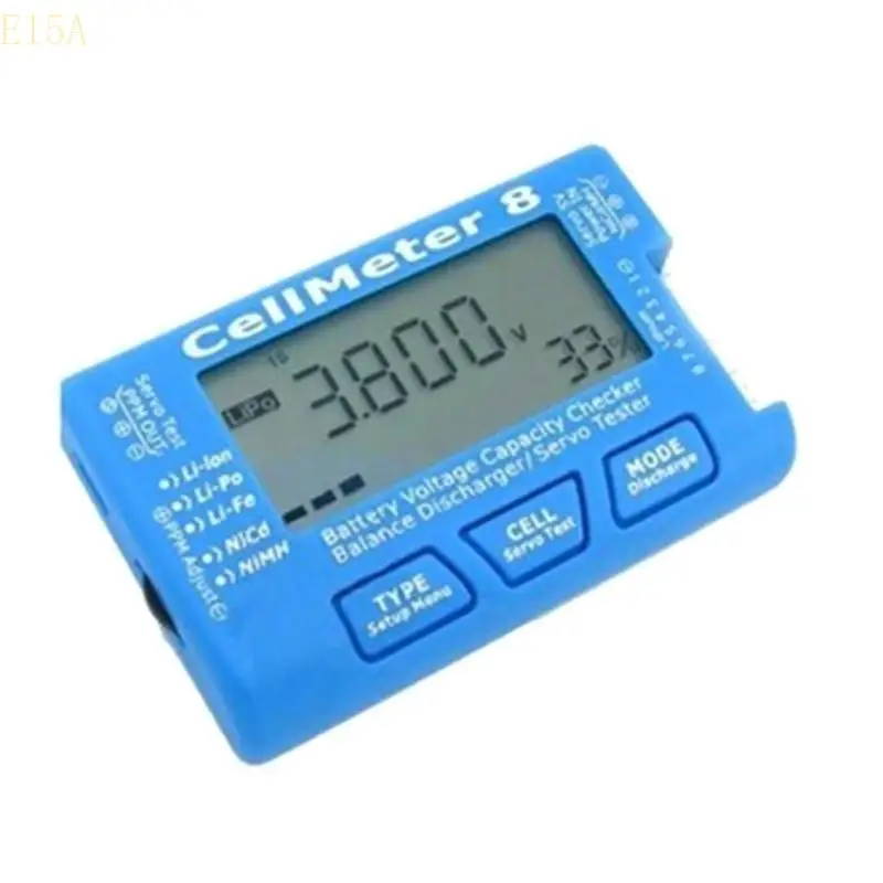 E15A CellMeter-8 1-8S Battery Capacity Checker Meter LiPo Li-lon NiMH Compact Servo Testing Narrow Frequency Servo Tester