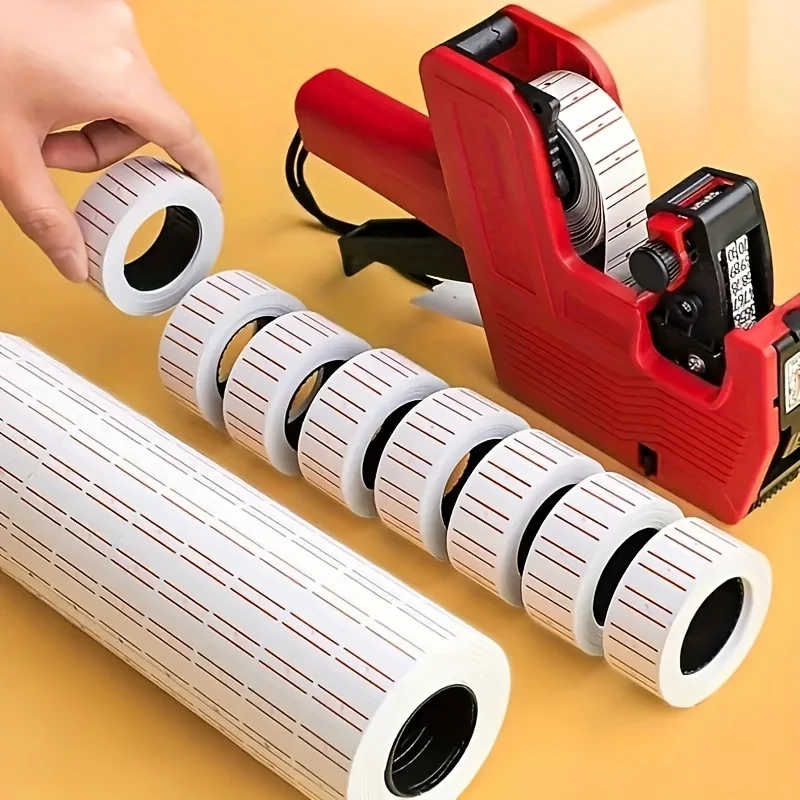 10 Rolls Price Paper Single Row Supermarket Price Paper Label Ordinary White Label Price Coding Paper Numbering Paper