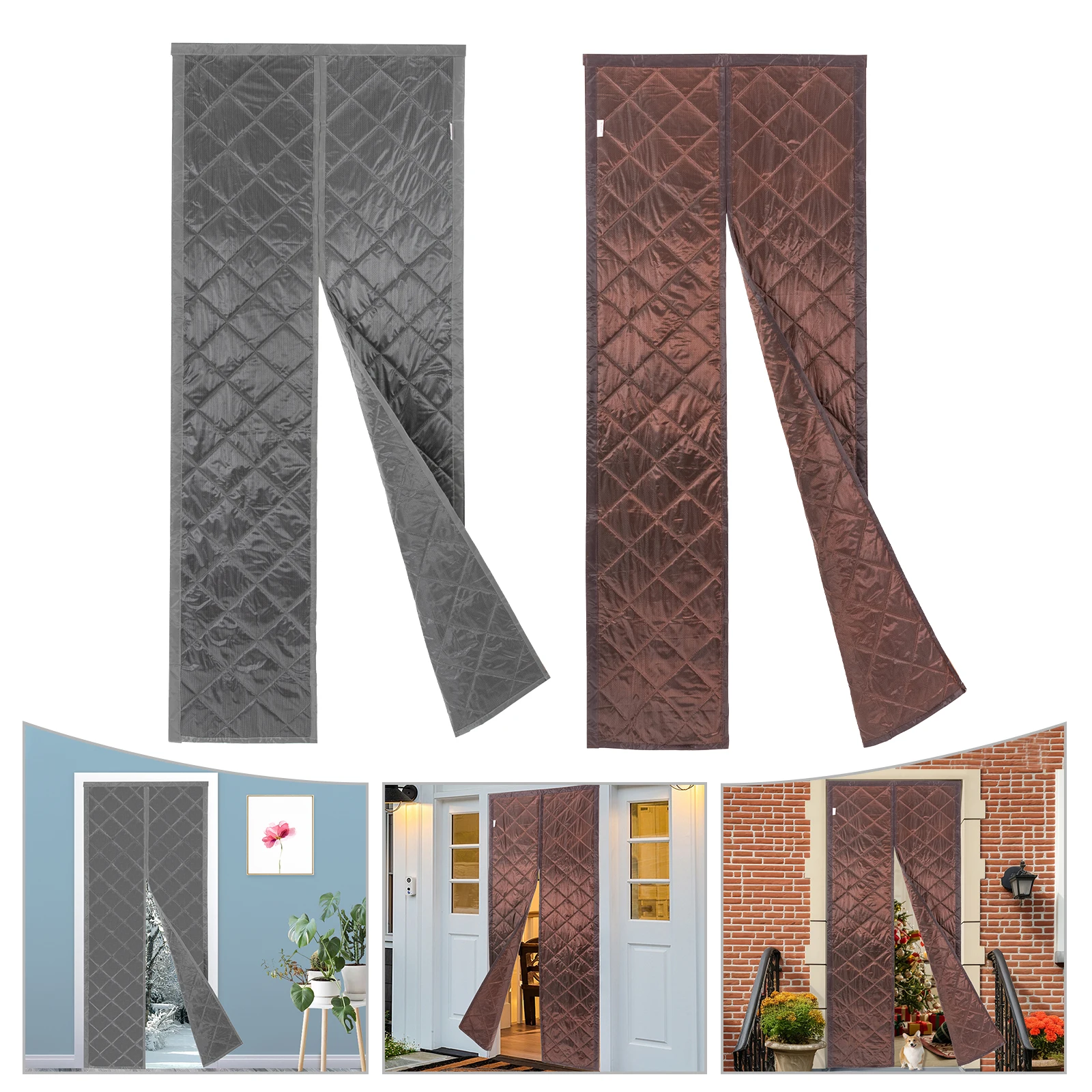 

34*82 Inch Winter Warm Door Curtain Windproof Soundproof Magnetic Thermal Insulated Door Curtains Keep Heat Coldproof Door Cover