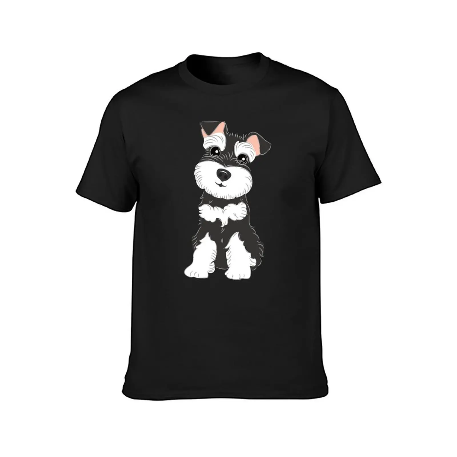 Love Black and White Miniature Schnauzer T-Shirt boys whites anime clothes Blouse tops clothes for men