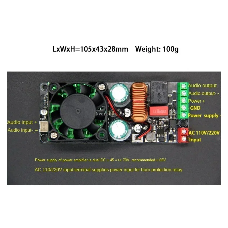 HIFI Mono 500W Digital Amplifier Class D Audio moudle With Speaker Protection Better Than LM3886 IRS2092S