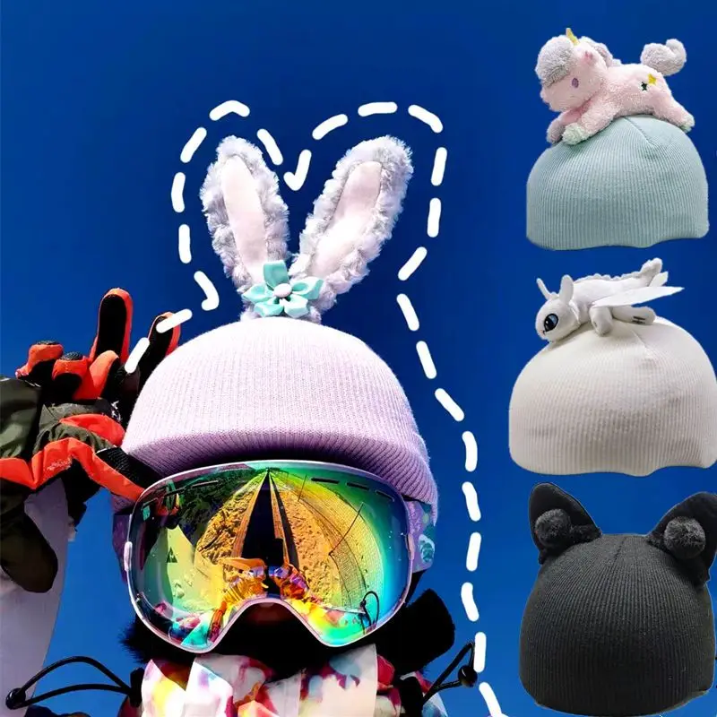 Ski Helmet Cover Decoration Cartoon Doll Fashionable And Elegant Helmet Decoration Helmet Cover Hat Cover Helmet Decoration