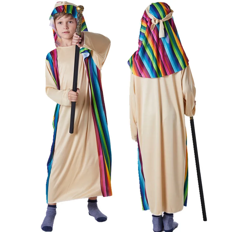 

Катар Ближний Восток Дубай красочный платок овчарка косплей костюм мальчик арабский костюм Хэллоуин косплей сценические костюмы для вечеринок