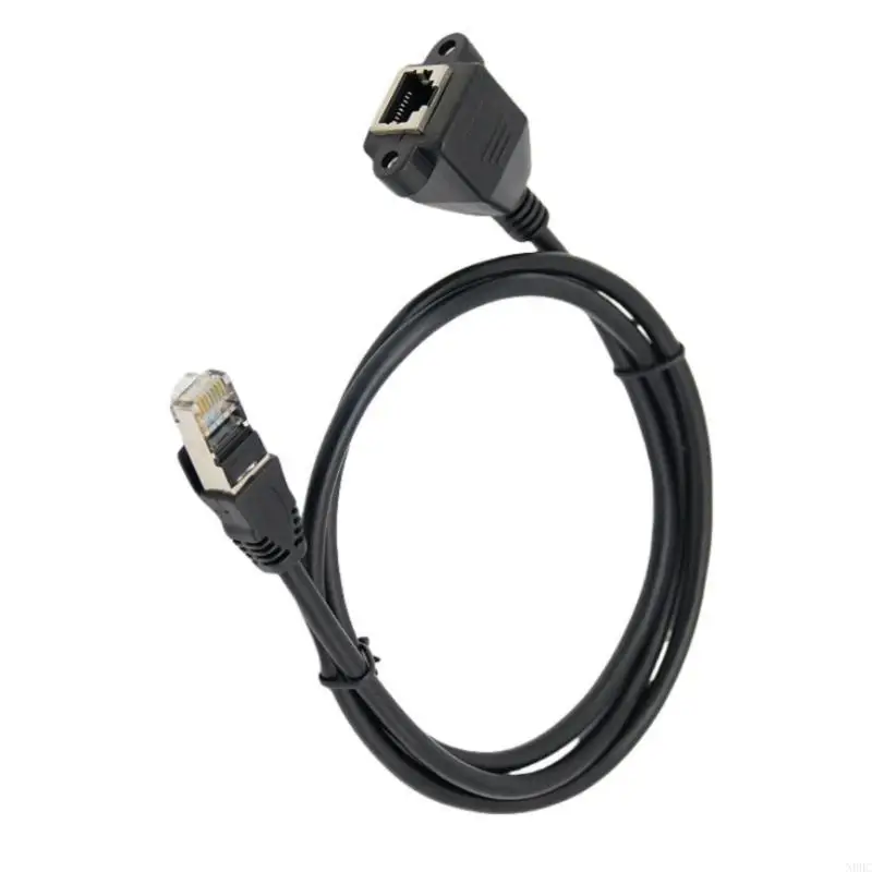Black 100M Cat5e Extension Cable Line RJ45 Male to Female for Home Offices Use N0HC