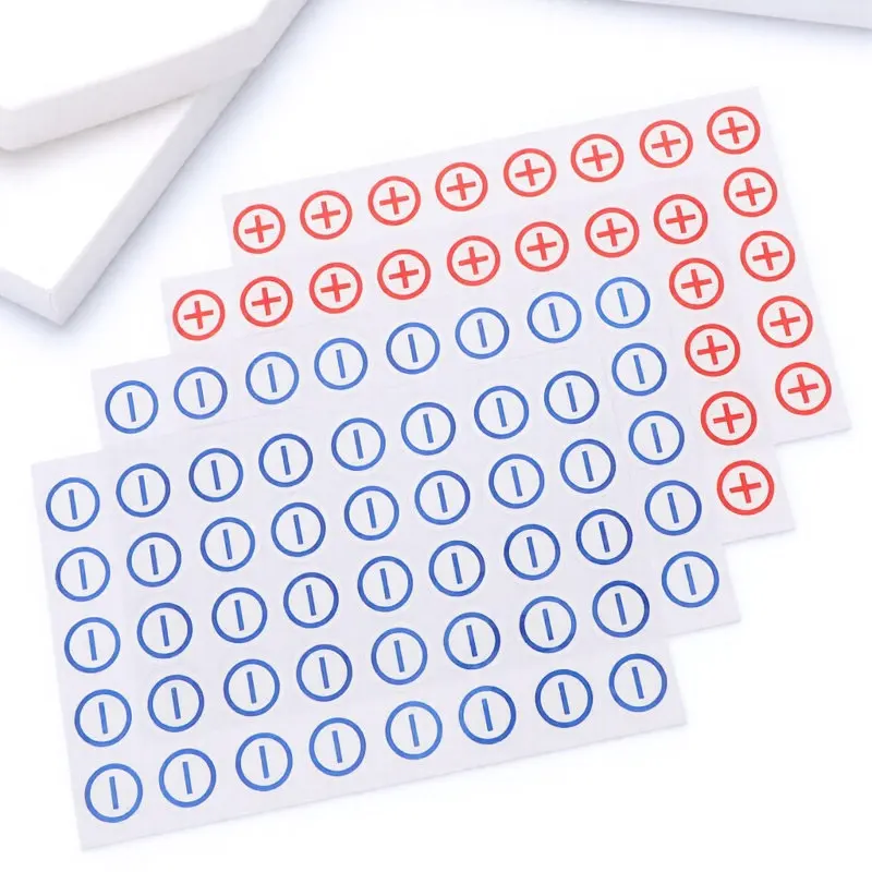 

4 листа сверхпрочных наклеек с предупреждением о полярности для электрических машин, УФ-стойкие клейкие этикетки для клемм