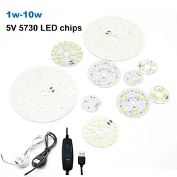 DC 5V usb LED chip cuentas 2w 3w 5w 10W superficie regulable bombilla foco abajo lámpara de luz fuente SMD 5730 DIY reemplazo blanco cálido