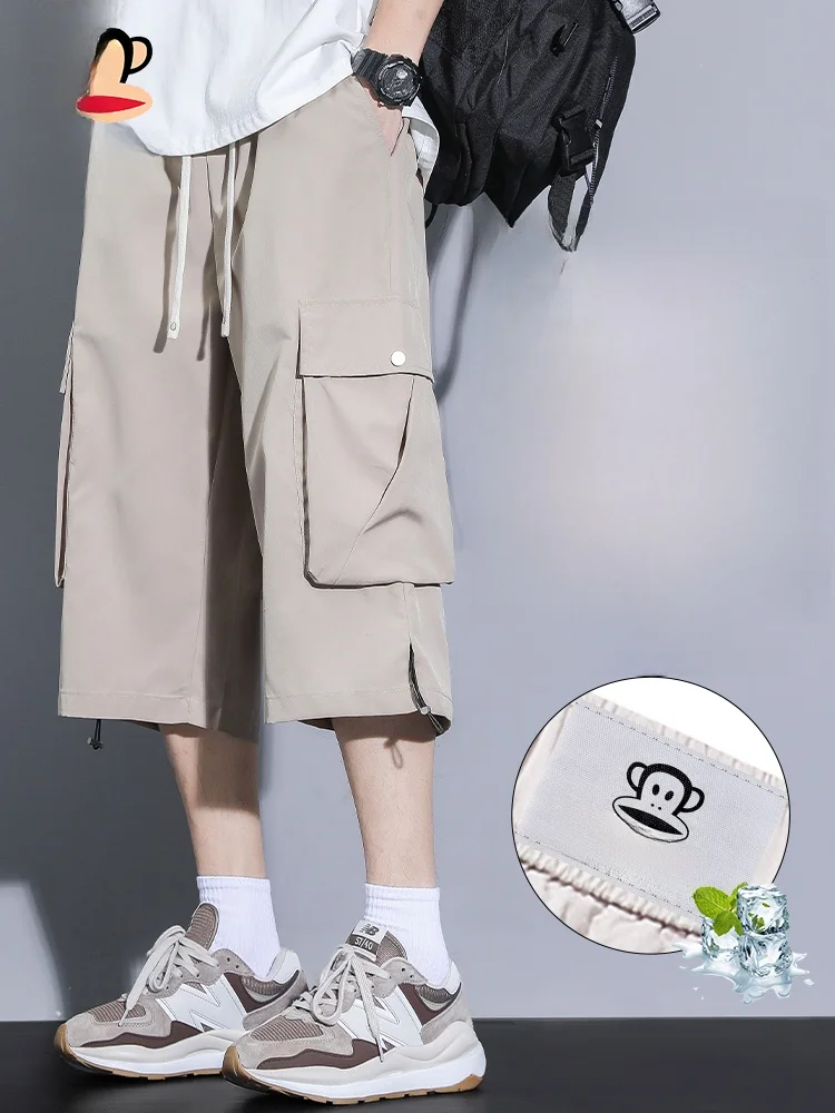 

PaulFrank Lightweight Breathable Cargo Pants Men's Summer Casual Straight Leggings Comfortable Loose Fit Trousers