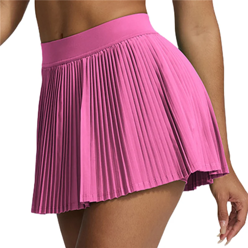 A09P プリーツテニススカート インナーショーツ付き ハイウエスト ゴルフスコート レディース ポケット付き アスレチックスコート