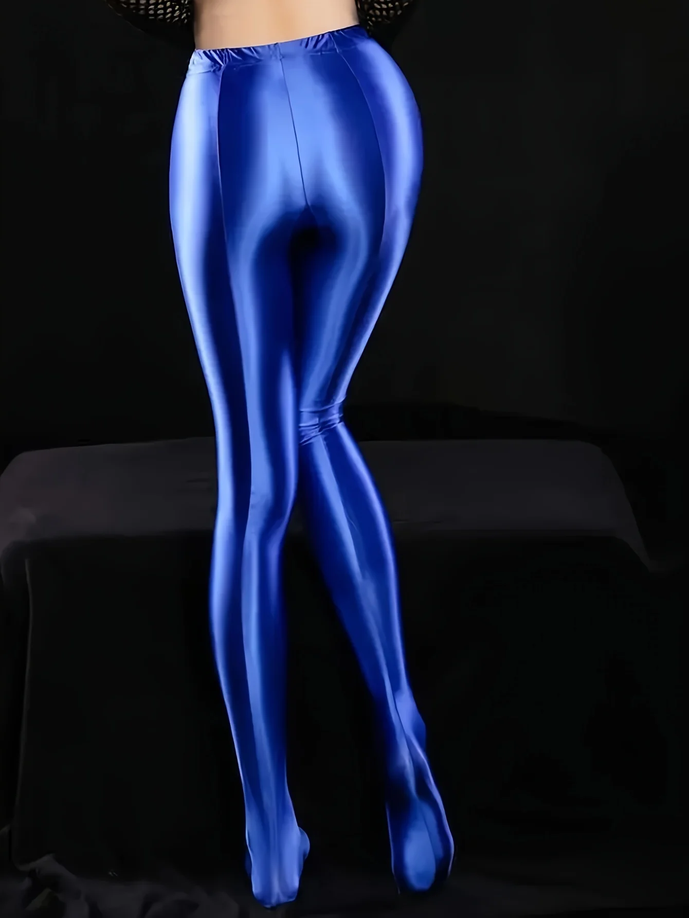 Hot Girl Sexy Tight Shiny Smooth Soft Thigh-high Pant For Nightclub Party Unique Outerwear Elastic Semi-transparent Tight Pants