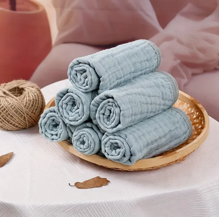 Детские муслиновые мочалки унисекс, набор тканей для стирки из 100% хлопка для лица и тела, удобные и мягкие для новорожденных, детей и девочек