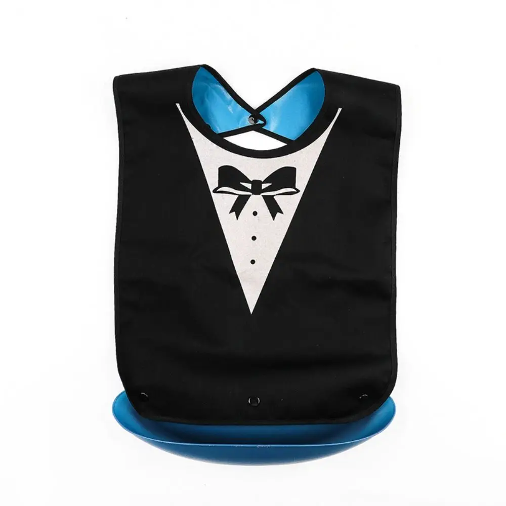 Fashion Reusable Adult Bibs Leakproof Anti-oil Eating Apron With Removable Crumb Catcher Bib Protectors Elderly Eatingtime Tool