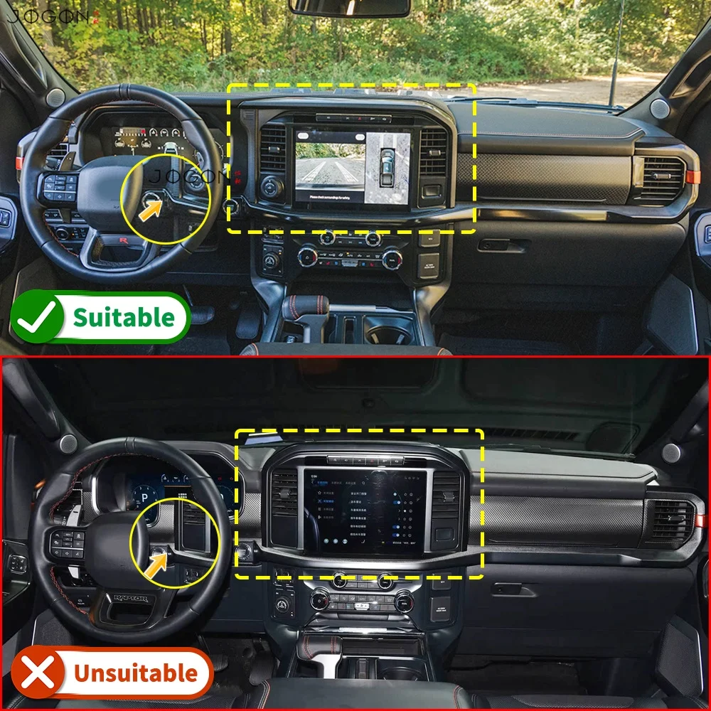 For Ford F150 Raptor Lariat XL XLT STX 2024 2025 2026 Console Dashboard Bottom Strip Cover Carbon Fiber Interior Accessories