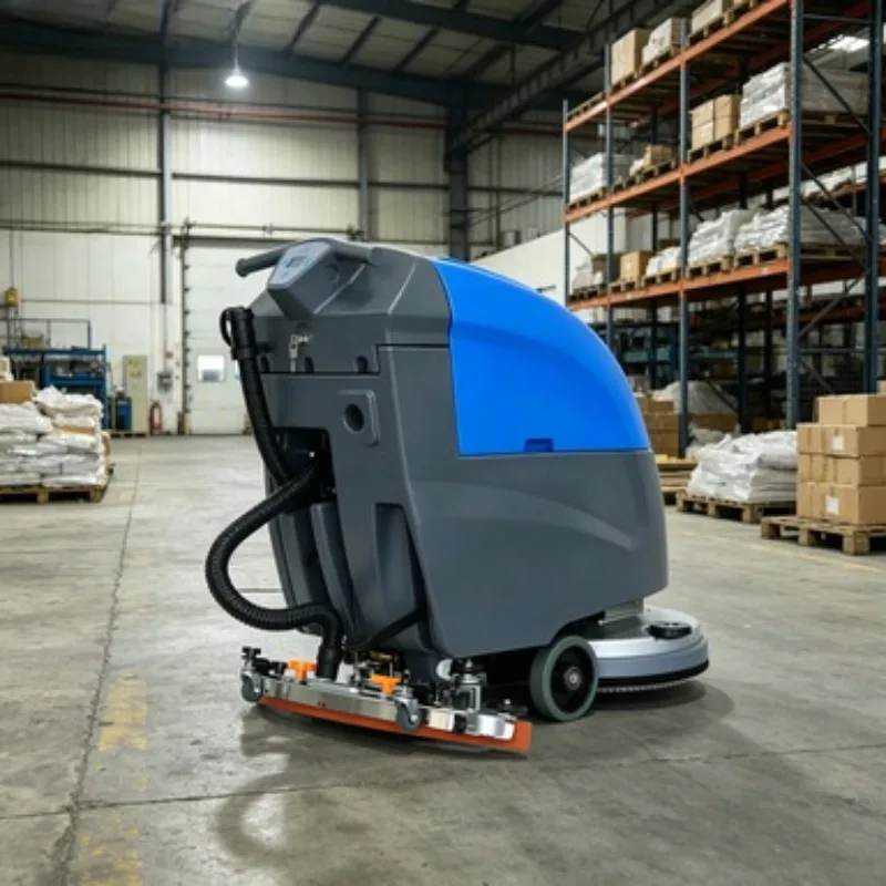 

Versatile Automatic Floor Scrubber Battery Powered Walk-behind Suitable for Cleaning Tile, Concrete, and Marble Floors