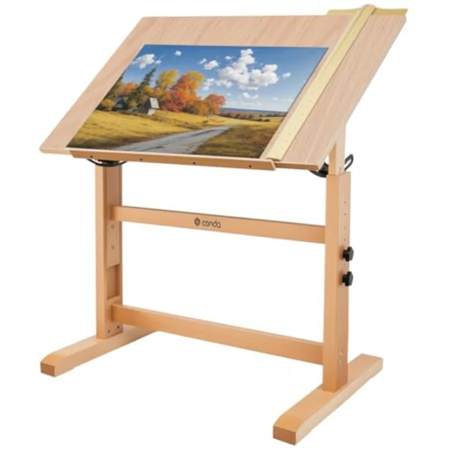Wood Drafting Table - Adjustable Height 35.5