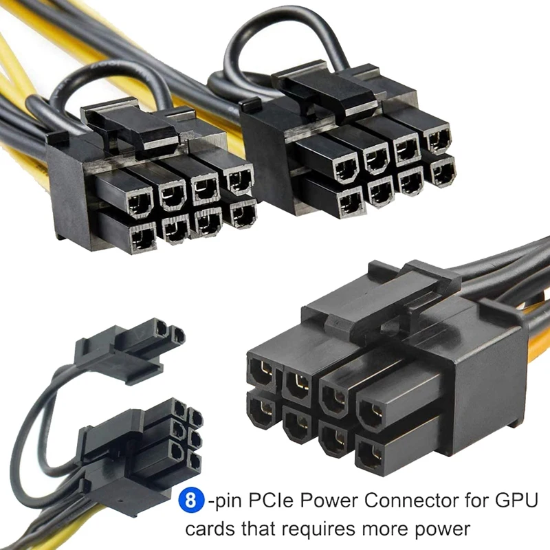 PCI 익스프레스 전원 어댑터, GPU VGA 익스텐션 케이블, 채굴 비디오 카드 전원 케이블, 6 핀-듀얼 Pcie 8 핀 그래픽 카드