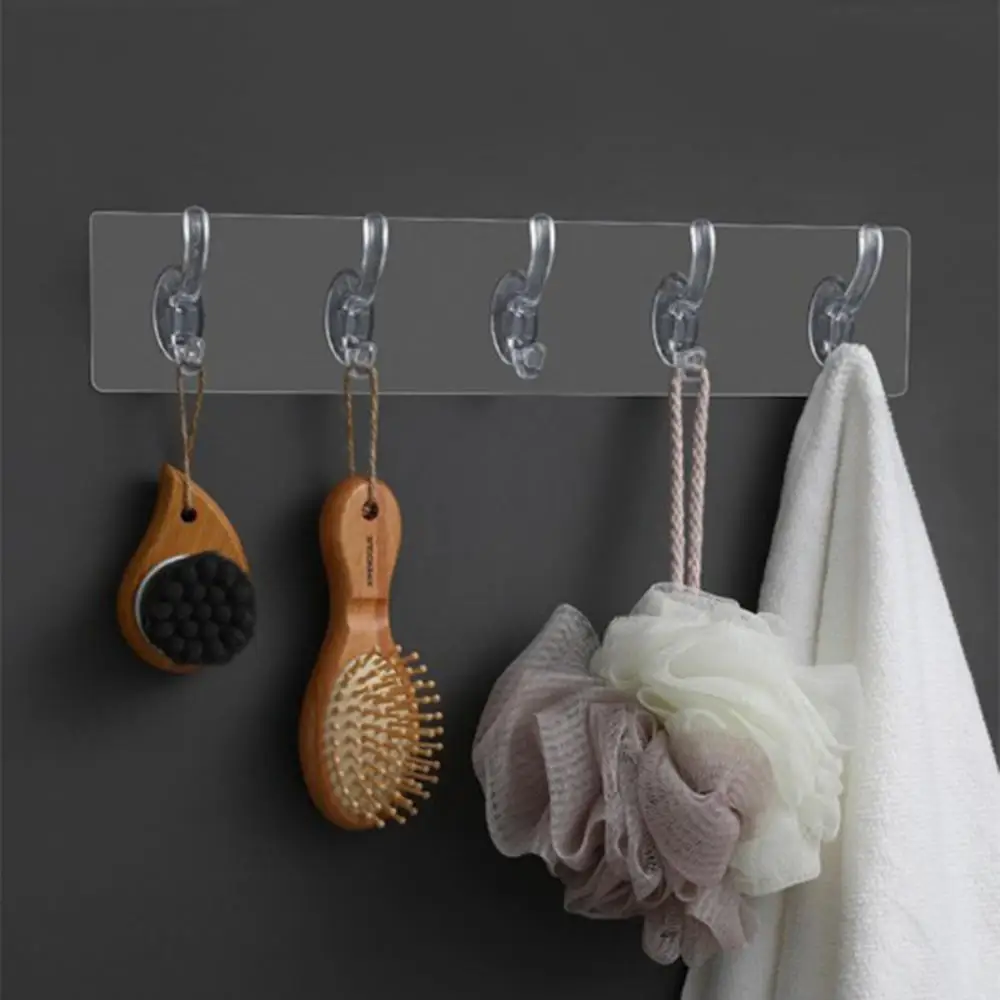 Coat Rack Strong Versatile Functional Sleek Stylish Efficient Transparent Adhesive Coat Rack For Bathroom Organization Organizer