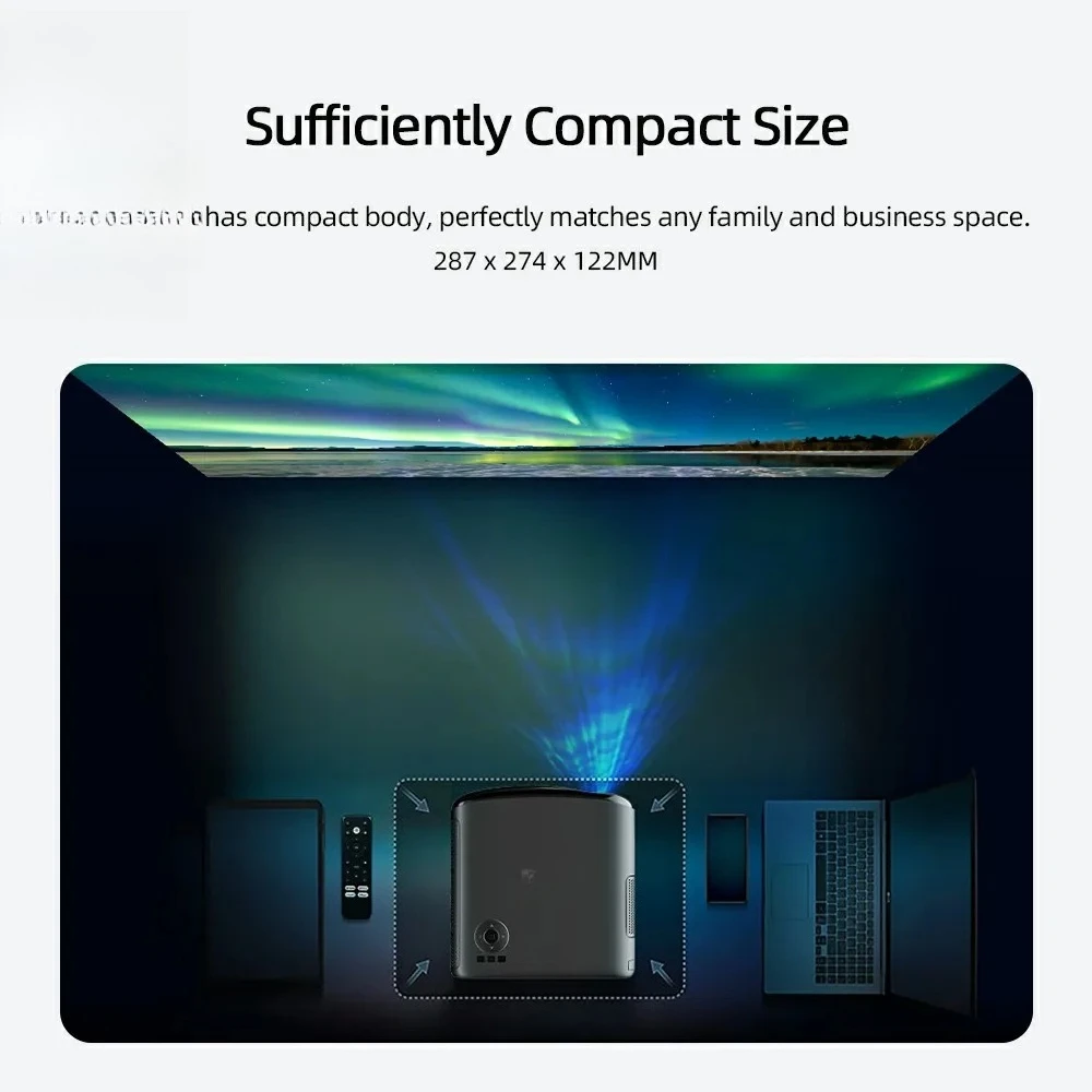 Full HD Smart Movie Projector LED Light Source for Daytime Use Backyard Large Screen