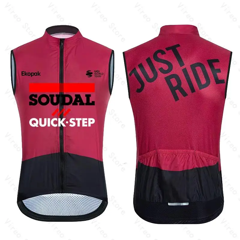 Radfahrweste, winddicht, Sport-Laufweste, Road Mountain, ärmellose Herren-Radtrikotweste mit Reißverschluss, Gilet Soudal Quick-Step 2026 – Detail 3