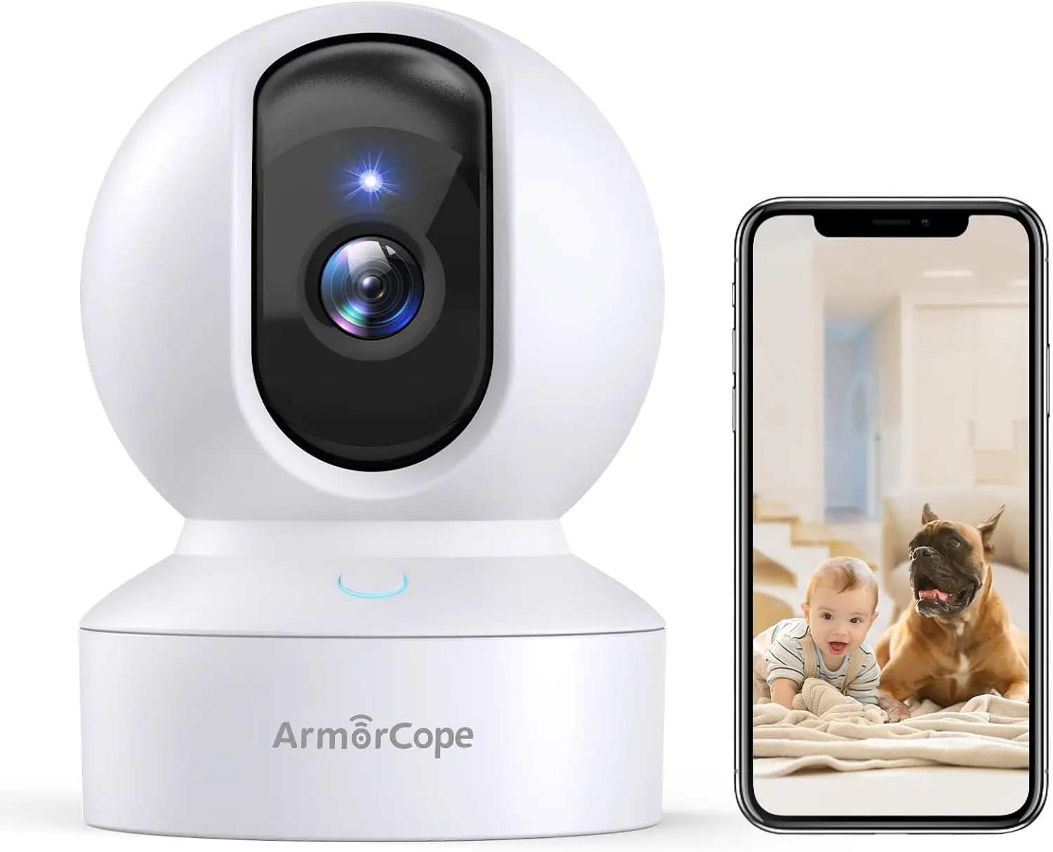 

Pet Camera 2K HD Dog Camera with Phone APP, 360° Pan/Tilt View Puppy Cam, One Click Call for Baby Monitor, Night Vision Motion