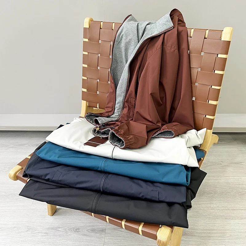 سترة رجالية فاخرة قابلة للارتداء على الوجهين، ياقة عالية، سحاب، تصميم راقي للربيع والخريف، أسلوب حضري عصري، معطف بأكمام طويلة #3