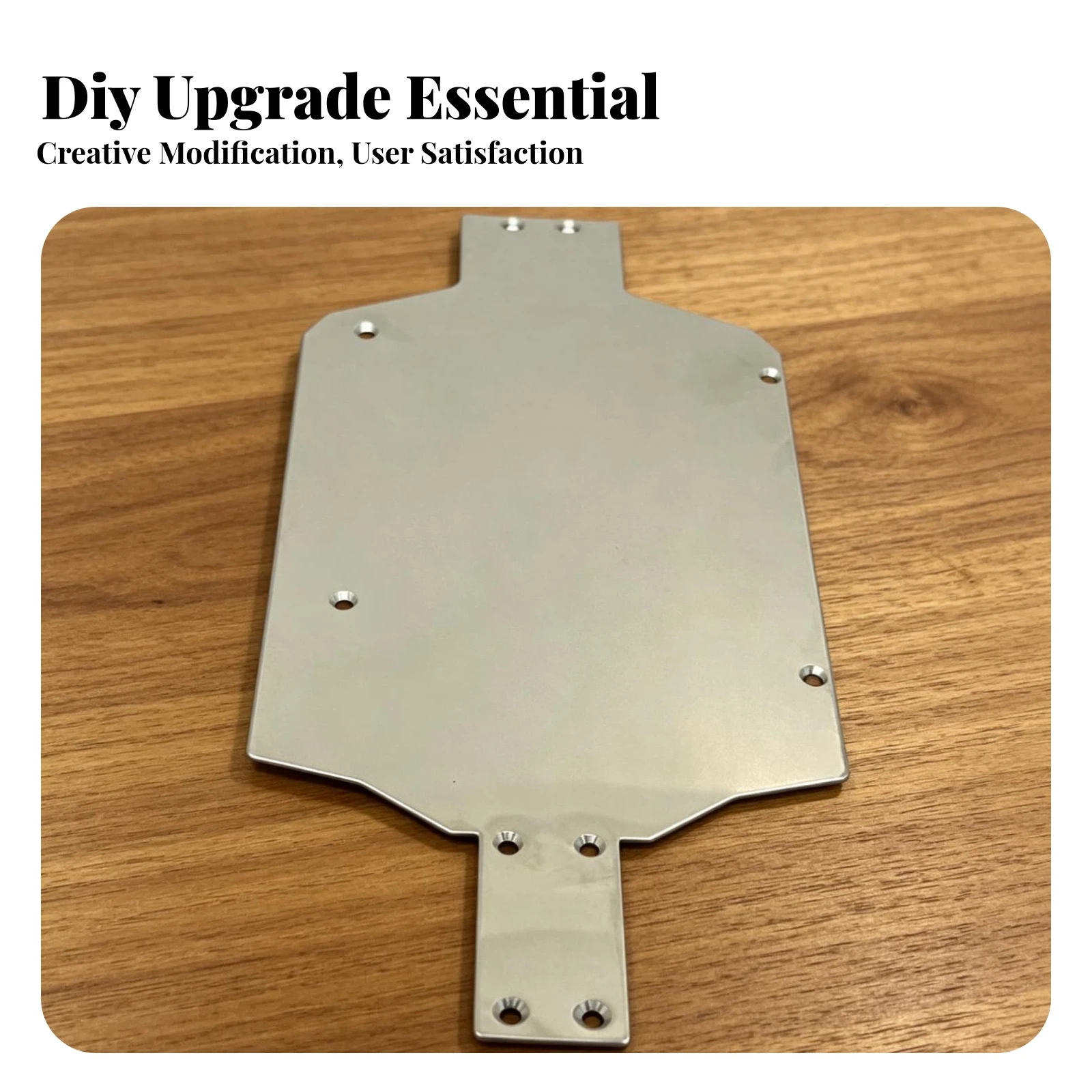 Plaque de châssis de voiture RC en acier inoxydable 304, finition miroir, avec plaque métallique plate pour 1/14 14301 14302 14303 14304