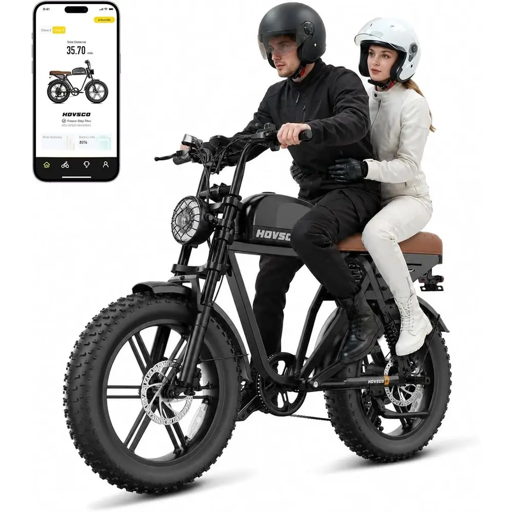 

Adult Electric Bike 1500W Peak Motor -60/110 Mails O-Road E-Bike with 48V 15/25/40AH Removable Lockable Battery, 20"x4.0" at Tir