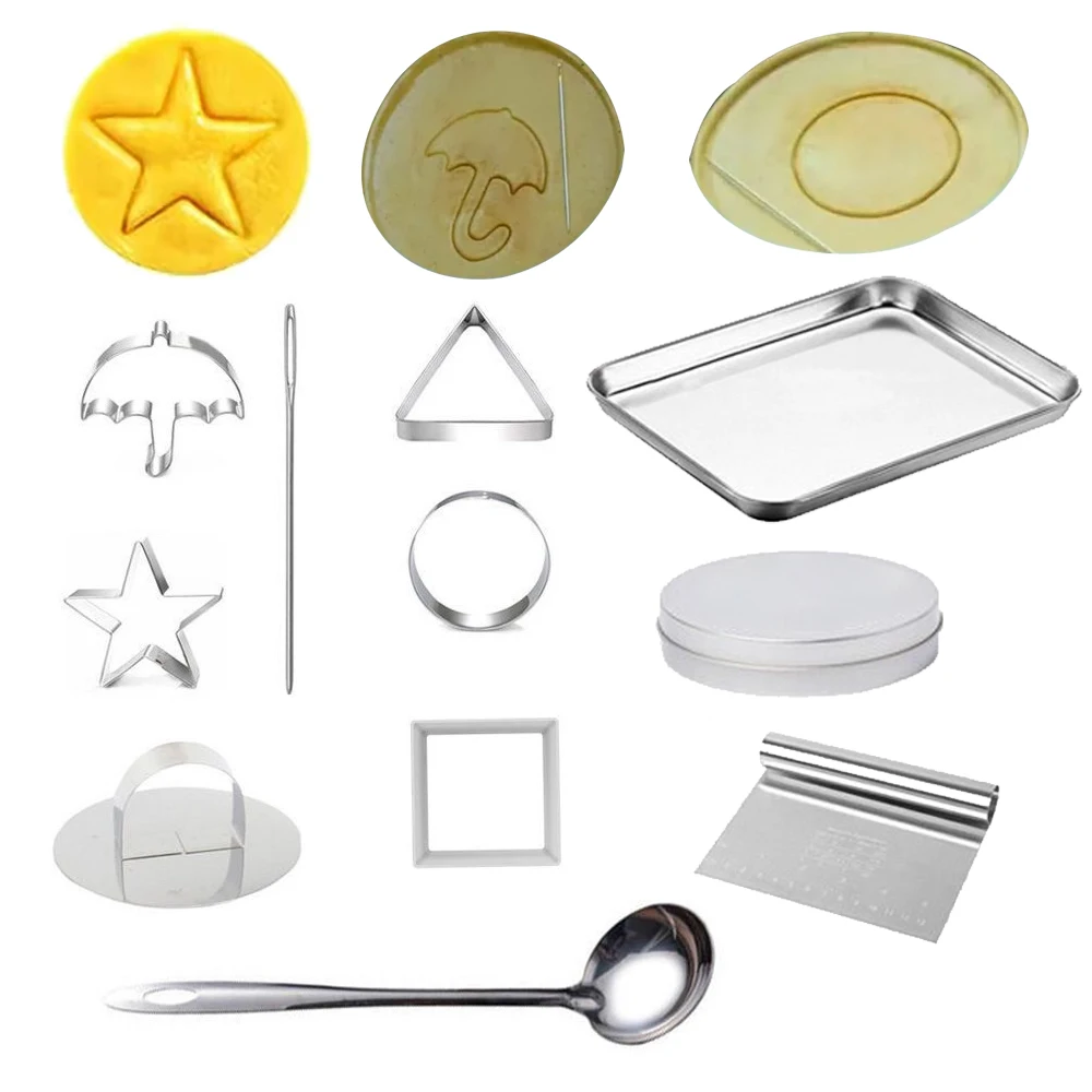 1 Set Korean Stainless Steel Sugar Cookie Mold Tins for Kit Challenge Biscuits Molds Fondant Stamper Honeycomb Cookie Carver