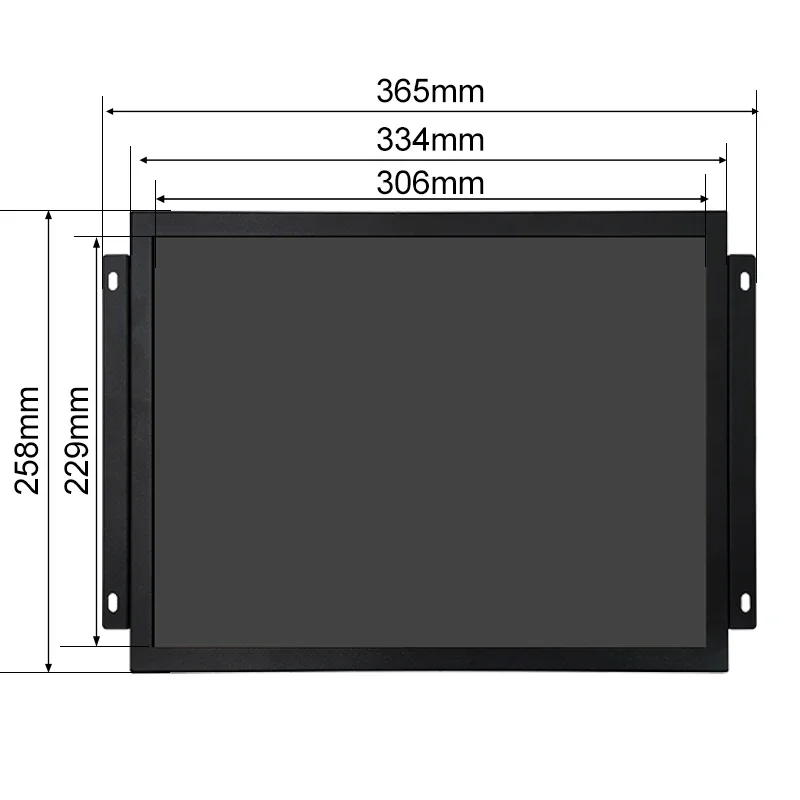 Não caixa do metal do tela táctil, quadro aberto de TFT encaixado, OEM, ODM, LCD industrial, HD-MI, VGA, avoirdupois, BNC, 15 Polegada, 1024*768