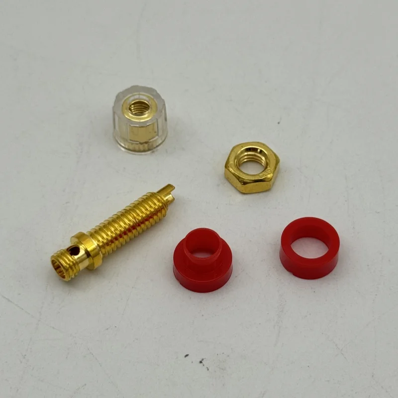 100PCS 4mm Gold Plated Speaker Amplifier Binding Posts Brass Terminal Connector With Transparent Shell Banana Plug Socket