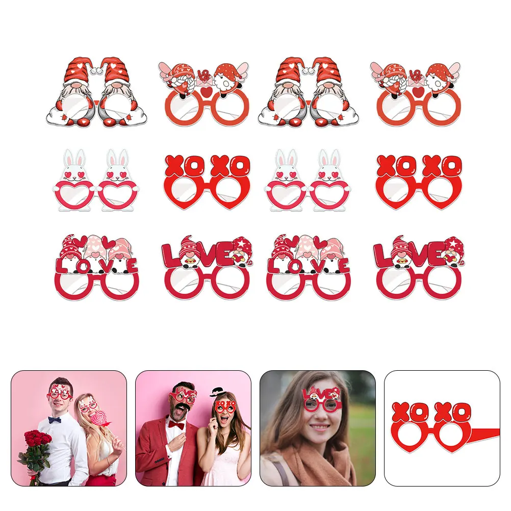 

Funny Paper Glasses for Adult Party Heart Eyewear Iridescent nament Valentines Themed Lightweight Compact Size Stylish