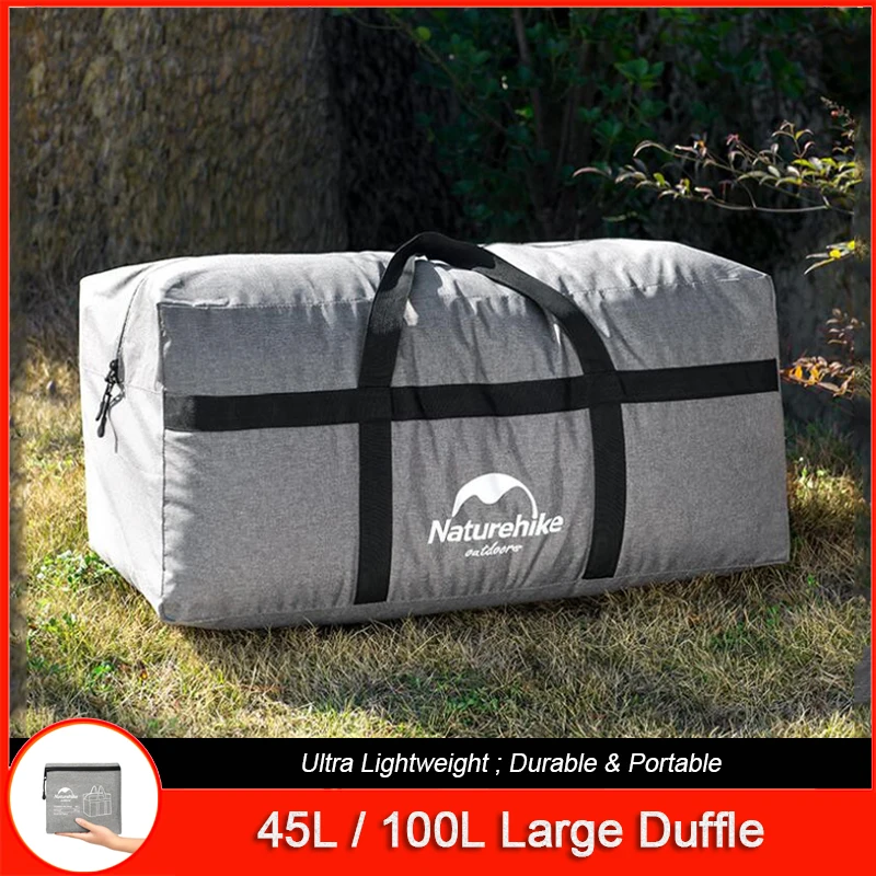 Naturehike 45L 100L Large Capacity Storage Bag Light Travel Foldable Duffel Bag Durable Portable Outdoor Camping Equipment Bags