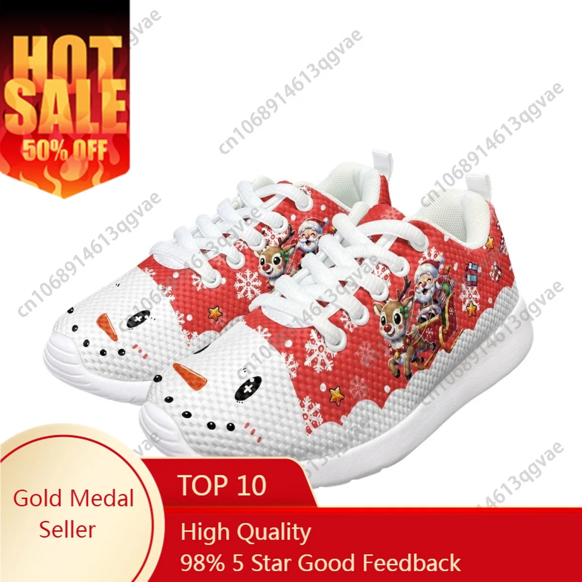 

2025 New Arrival Christmas Custom Children Sneakers for Kids School Flats Breath Lace-up Shoe Lightweight Dropshipping Wholesale