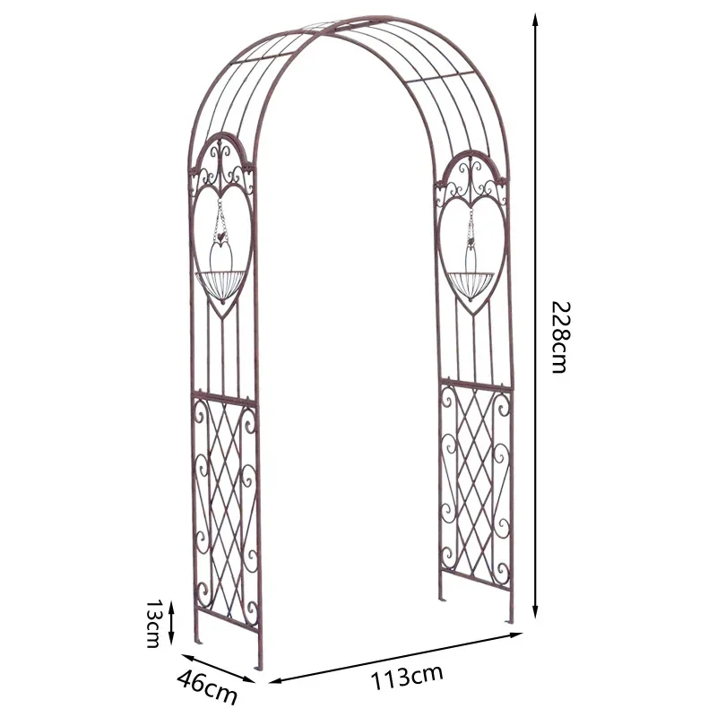 Courtyard garden shelf outdoor outdoor arch flower stand arched flower arch shelf balcony rose climbing wrought iron