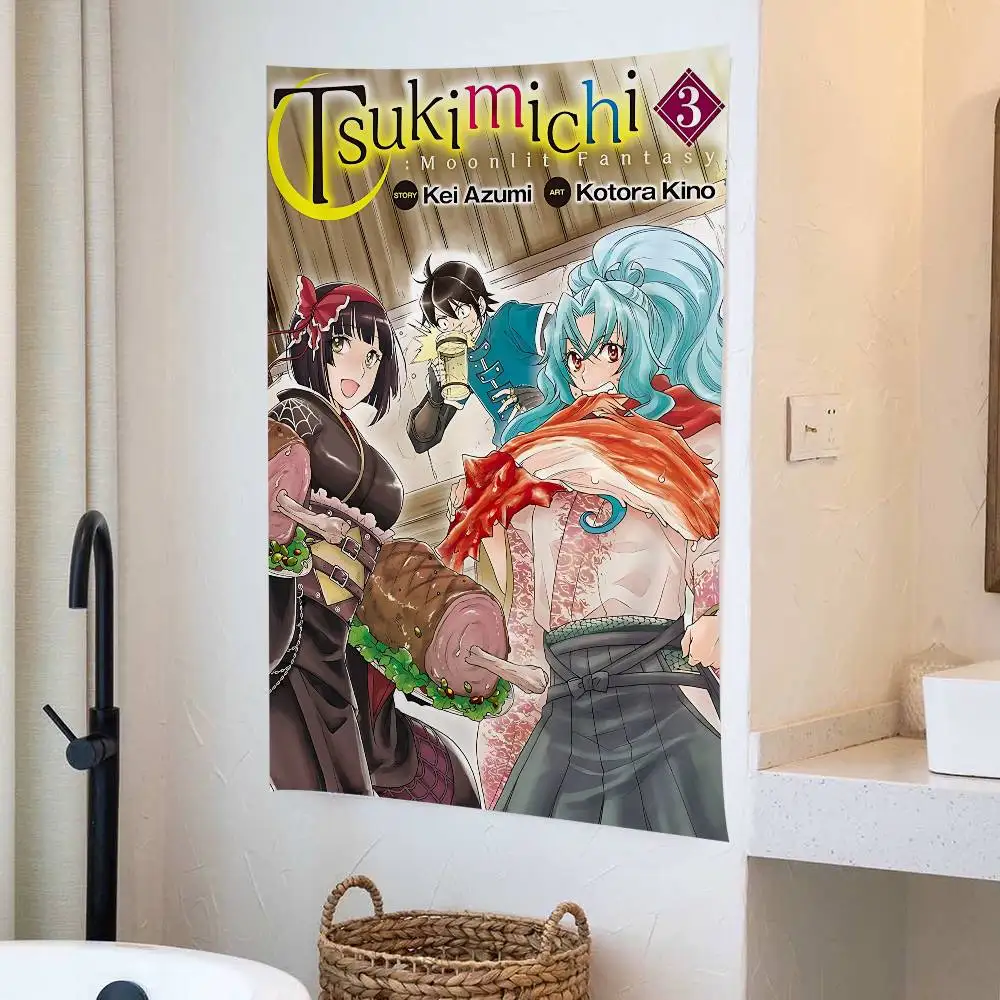 Tsukimichi Moonlit F-Fantasy لتقوم بها بنفسك قماش مزخرف جداري بوهيمي جدار المفروشات ماندالا ديكور المنزل
