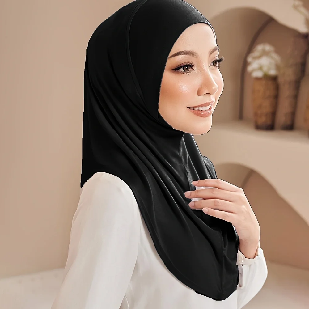 New Instant Ready to Wear Hijab Muslim Women Stretchy Sports Jersey Hijab Scarves Malaysia Headwraps Caps